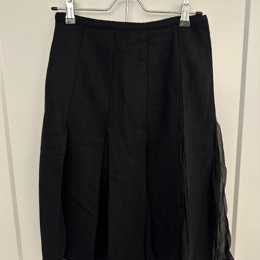 Dianne Von Furstenberg Pleated Black Skirt, Size 2